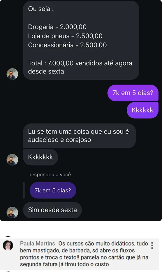 Depoimento de aluno sobre automação