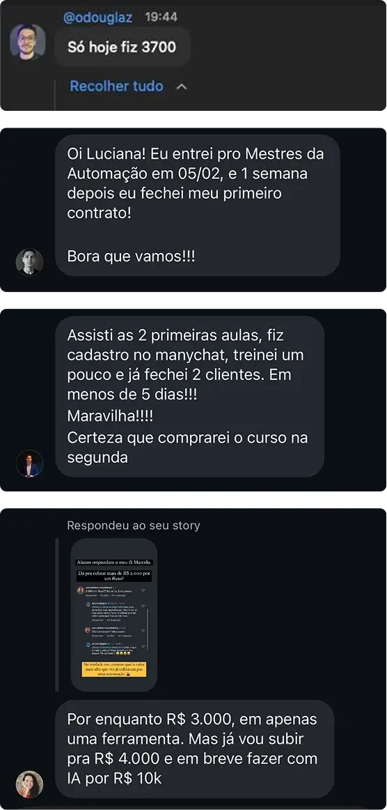 Depoimento de aluno sobre automação