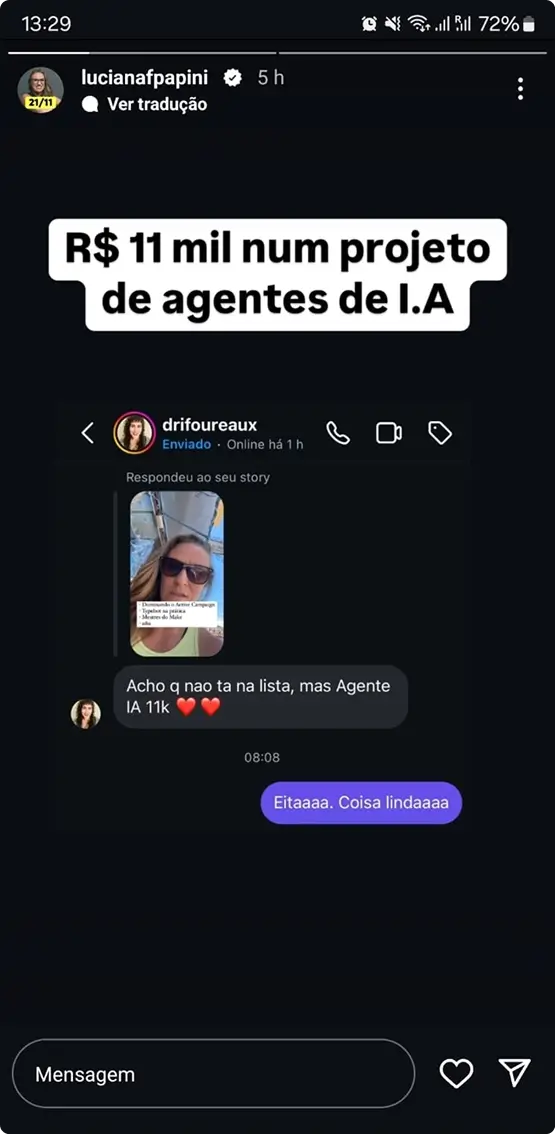 Depoimento de aluno sobre automação